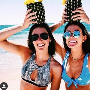 Blue Life Snakeskin Bikini Top